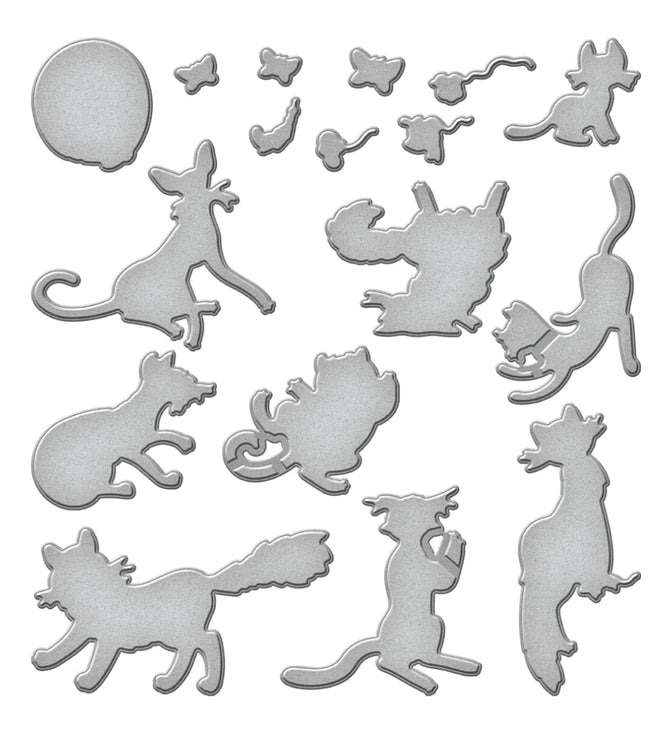 Spellbinders Purrfect Cats Etched Dies for Coordinating Stamp Set by Simon Hurley