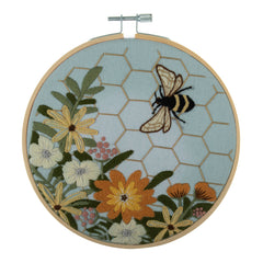 Trimits Bee Embroidery Kit with Hoop - All Materials & Instructions Included