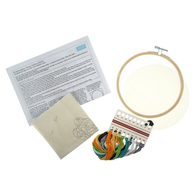 Trimits Floral Bee Embroidery Kit with Hoop - All Materials & Instructions Included