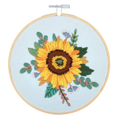 Trimits Sunflower Embroidery Kit with Hoop - All Materials & Instructions Included