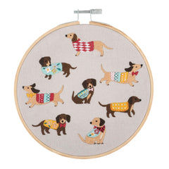 Trimits Dogs Embroidery Kit with Hoop - All Materials & Instructions Included