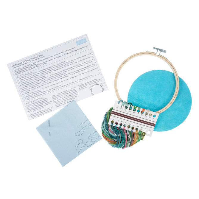 Trimits Coast Embroidery Kit with Hoop - All Materials & Instructions Included