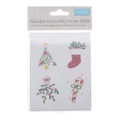 4 x Christmas Trimits Washable Embroidery Transfer Paper Sheets - All Materials & Instructions