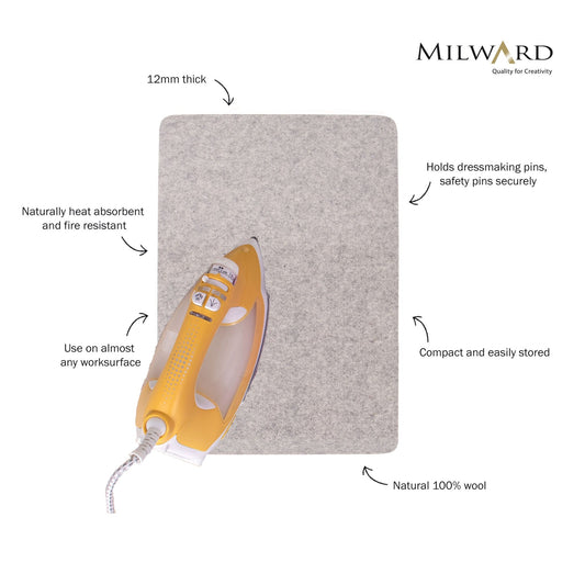 A3 42x29.7cm Milward Pressing Mat - 100% Wool Good For Almost All Surfaces