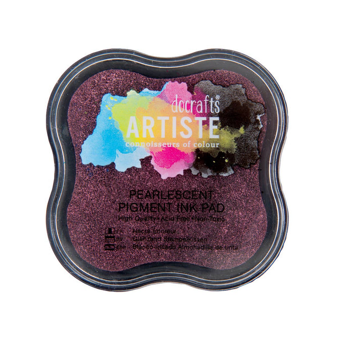 DoCrafts Artiste Pearlescent Matt Ink Pads 18 Shades - Stamping Embossing Powders Crafting Non-Toxic Acid-Free