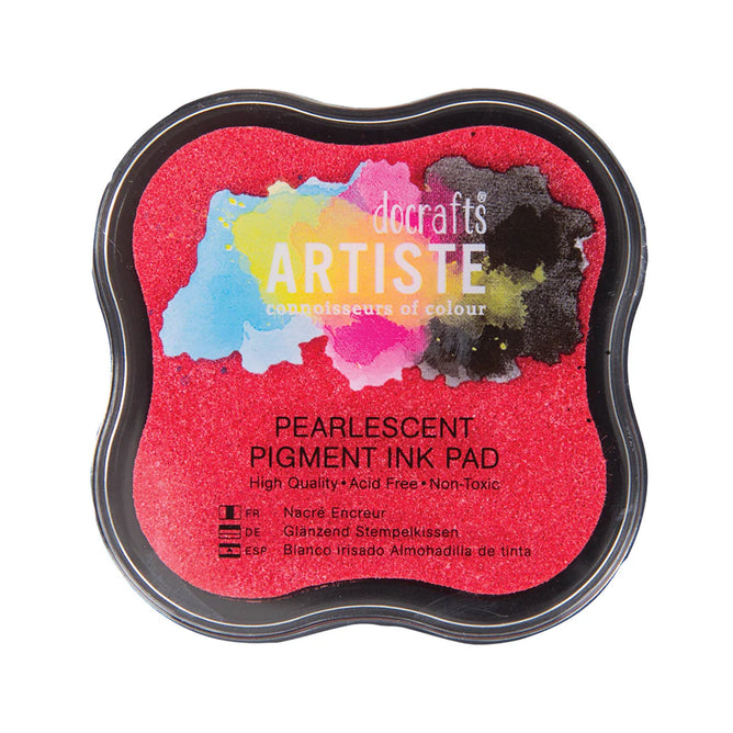 DoCrafts Artiste Pearlescent Matt Ink Pads 18 Shades - Stamping Embossing Powders Crafting Non-Toxic Acid-Free