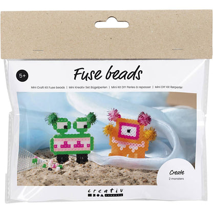 All - in - One 3D Monster Fuse Bead Kit for Kids - Create Stand - Up Figures with Pom - Poms & Pegboards - Home - Crafts