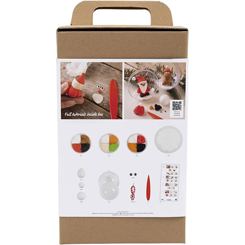 All - in - One Christmas Bauble Craft Kit for Kids - Create Custom Clay Figures with Foam & Silk Clay - Home - Crafts