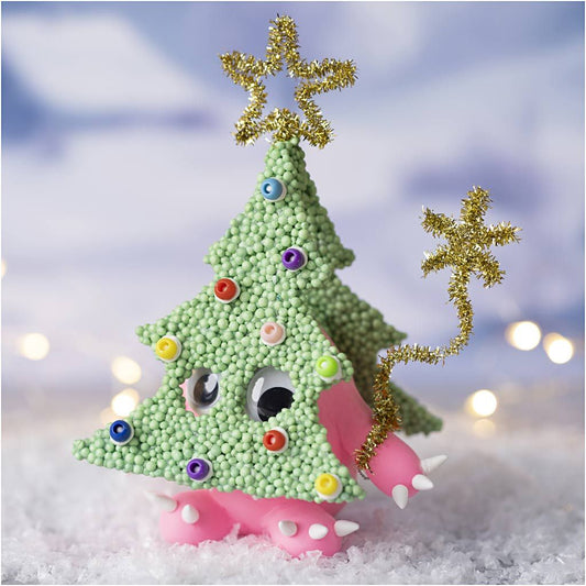 All - in - One Christmas Monster Craft Kit - Create Adorable Clay Figures with Polystyrene Body & Googly Eyes - Home - Crafts