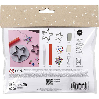 All - in - One Christmas Star Craft Kit for Kids - Create 8 Glittery Clay Ornaments with Sequins & Rhinestones - Home - Crafts