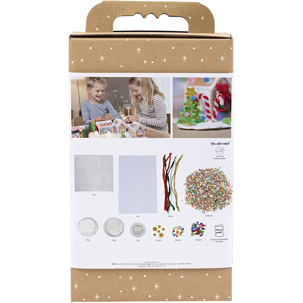 All - in - One Christmas Village Craft Kit for Kids - Build a Fuse Bead Holiday Village with Silky Clay & EVA Foam - Home - Crafts