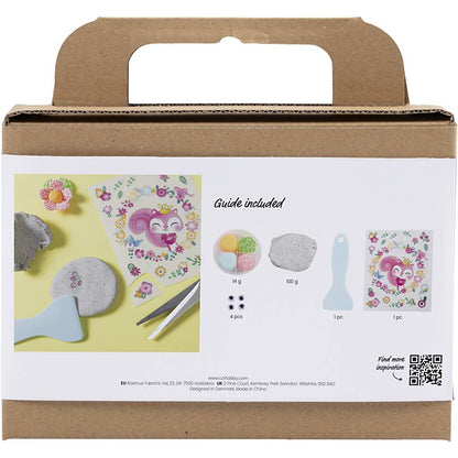 All - in - One Decorative Stone Craft Kit for Kids - Shape & Decorate with Stone Clay & Rub - On Stickers - Home - Crafts