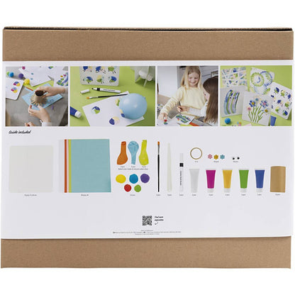 All - in - One Group Painting Kit for 6 - 12 Kids - 5 Creative Techniques with Balloons, Tapes & Scrapers - Home - Crafts