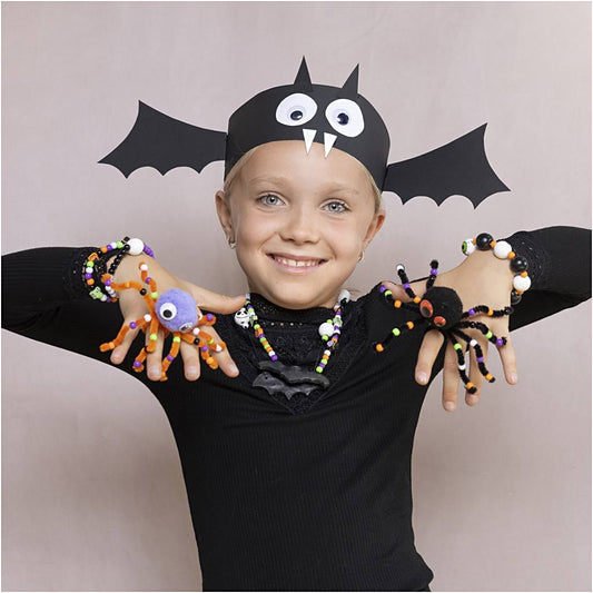 All - in - One Halloween Accessory Craft Kit for Kids - Create 10 Spooky Hats & Jewelry with Googly Eyes & Clay - Home - Crafts