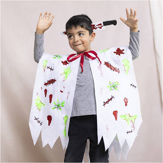 All - in - One Halloween Costume Craft Kit for Kids - Create a Glittery Cape & Headband with Spiders & Glitter Clay - Home - Crafts