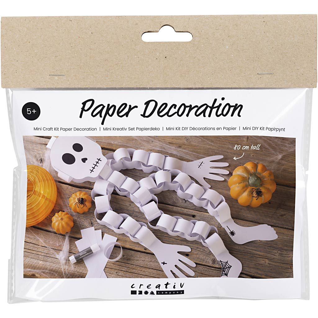 All - in - One Halloween Craft Kit for Kids - Create a Rattling Paper Skeleton with Markers & Cord - Home - Crafts
