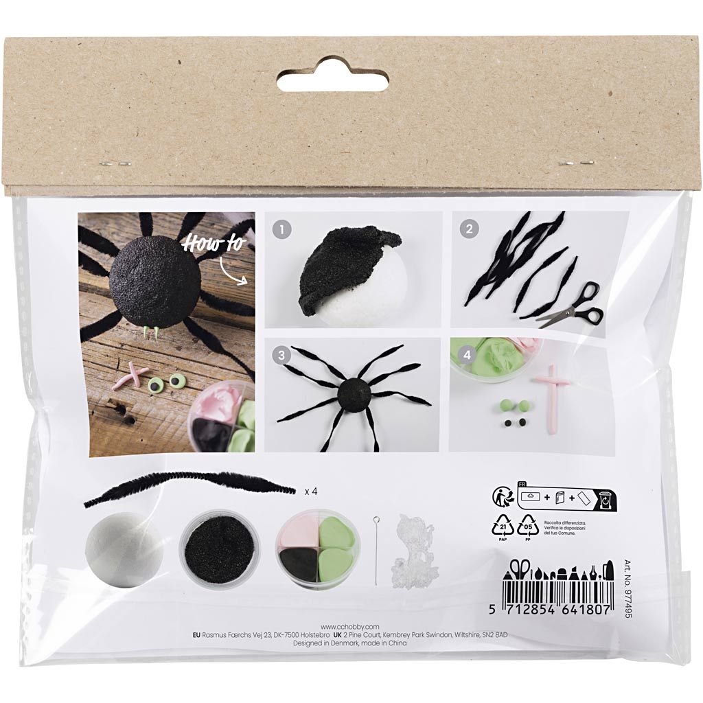 All - in - One Halloween Figure Craft Kit for Kids - Create Spooky Clay Characters with Chenille & Polystyrene - Home - Crafts