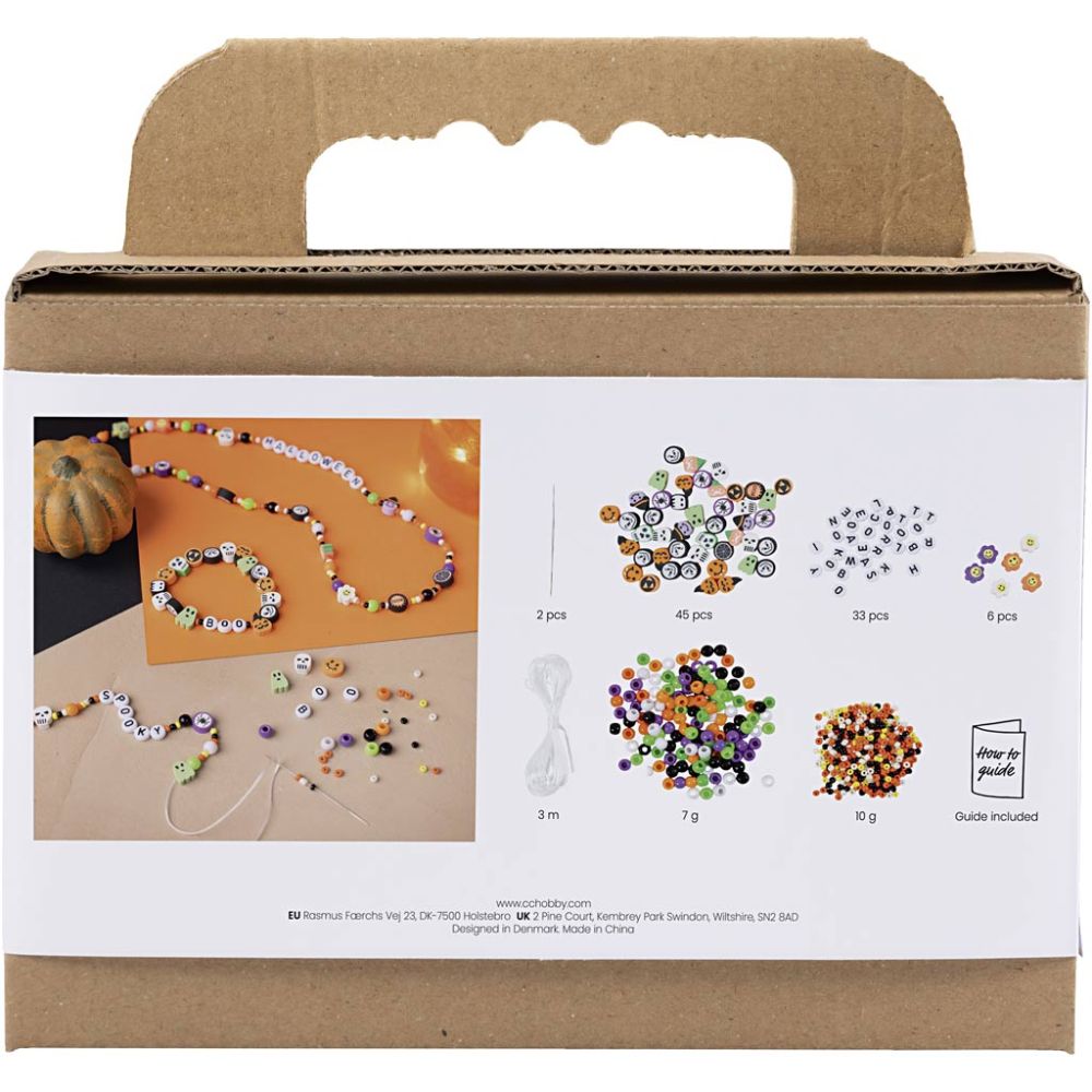 All - in - One Halloween Jewelry Making Kit for Kids - Create 5 Spooky Necklaces & Bracelets with Letter Beads - Home - Crafts