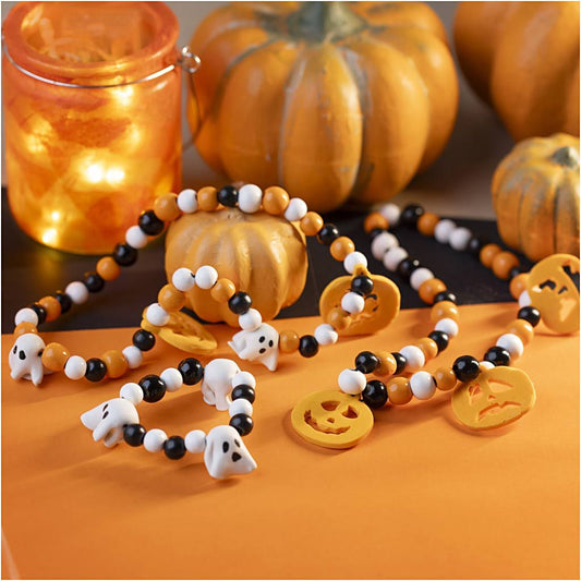 All - in - One Halloween Jewelry Making Kit for Kids - Create Pumpkin & Ghost Pendants with Polymer Clay - Home - Crafts
