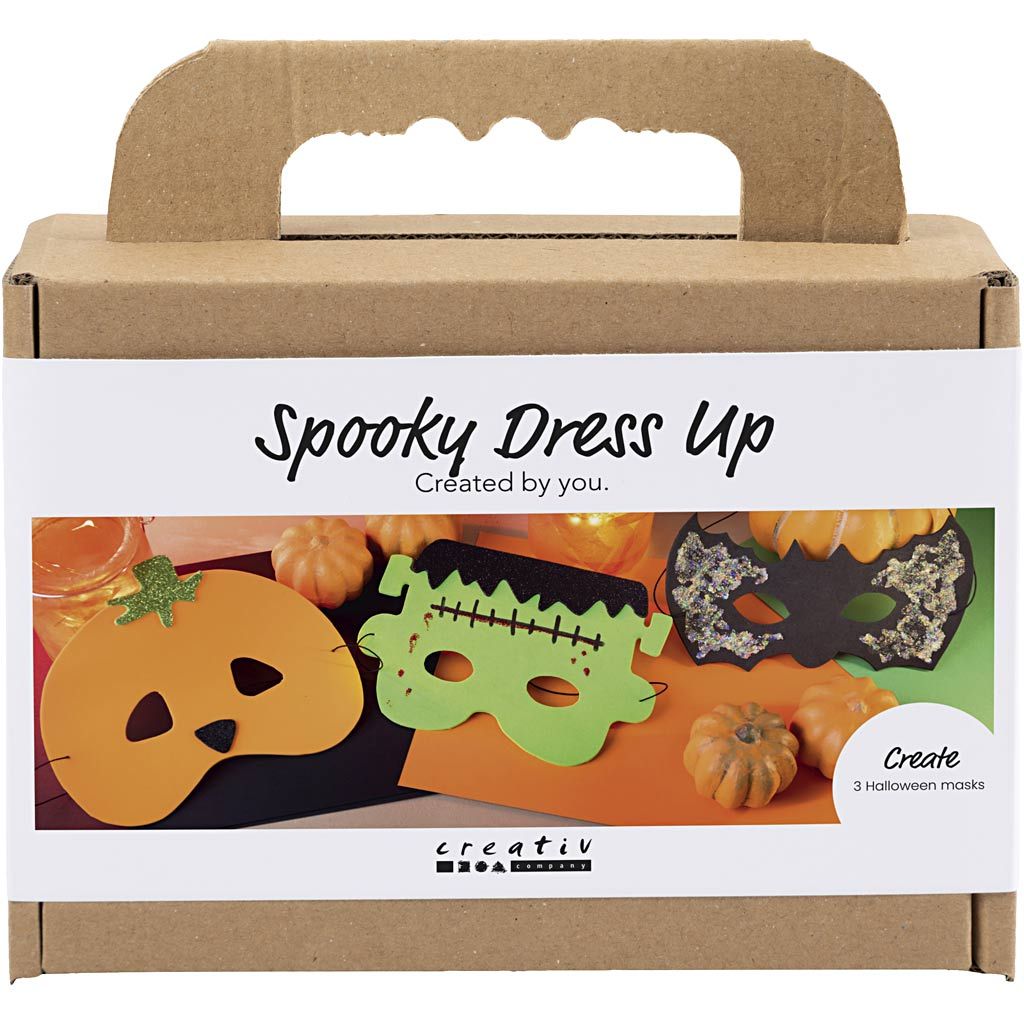 All - in - One Halloween Mask Making Kit for Kids - Create 3 DIY Masks with Glitter Clay & EVA Foam - Home - Crafts