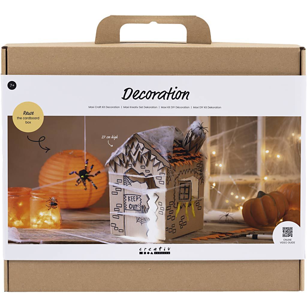 All - in - One Haunted House Craft Kit for Kids - Build a Spooky Halloween House with Spider Web & Glitter Clay - Home - Crafts
