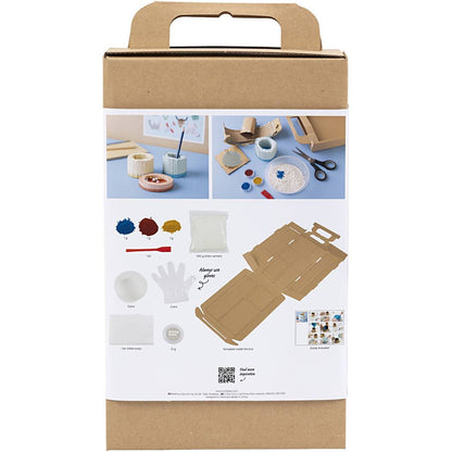 All - in - One Kids Cement Craft Kit - Make Colorful Desktop Organizers with Cement Dye - Home - Crafts