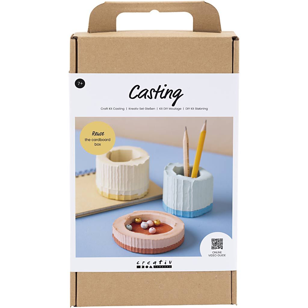 All - in - One Kids Cement Craft Kit - Make Colorful Desktop Organizers with Cement Dye - Home - Crafts