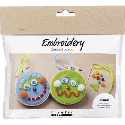 All - in - One Kids Embroidery Kit - Make Colorful Face Decorations with Felt and Yarn - Home - Crafts