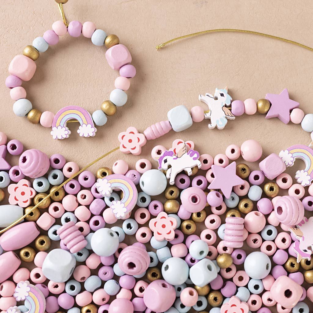 All - in - One Kids Jewelry Making Kit - Create DIY Bracelets, Necklaces & Ankle Chains with Wooden Beads - Home - Crafts