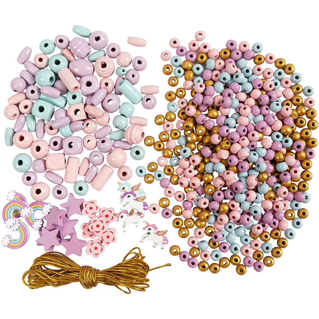 All - in - One Kids Jewelry Making Kit - Create DIY Bracelets, Necklaces & Ankle Chains with Wooden Beads - Home - Crafts