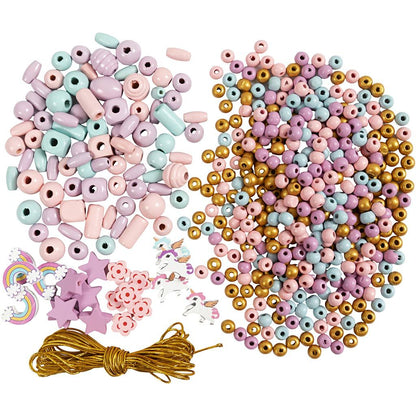 All - in - One Kids Jewelry Making Kit - Create DIY Bracelets, Necklaces & Ankle Chains with Wooden Beads - Home - Crafts