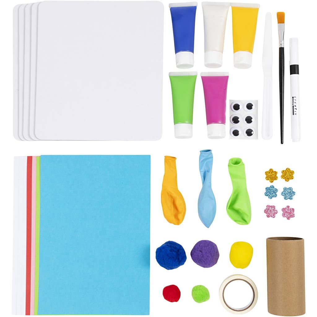 All - in - One Kids Painting Techniques Kit - Explore 5 Unique Art Methods with Balloons & Scrapers - Home - Crafts