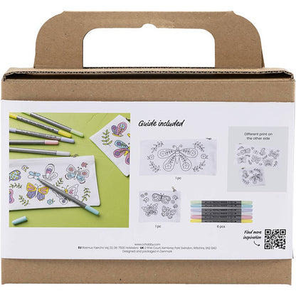 All - in - One Kids Textile Art Kit - Design Your Own Robot & Butterfly Pencil Case and Purse - Home - Crafts
