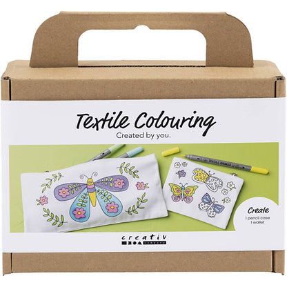 All - in - One Kids Textile Art Kit - Design Your Own Robot & Butterfly Pencil Case and Purse - Home - Crafts