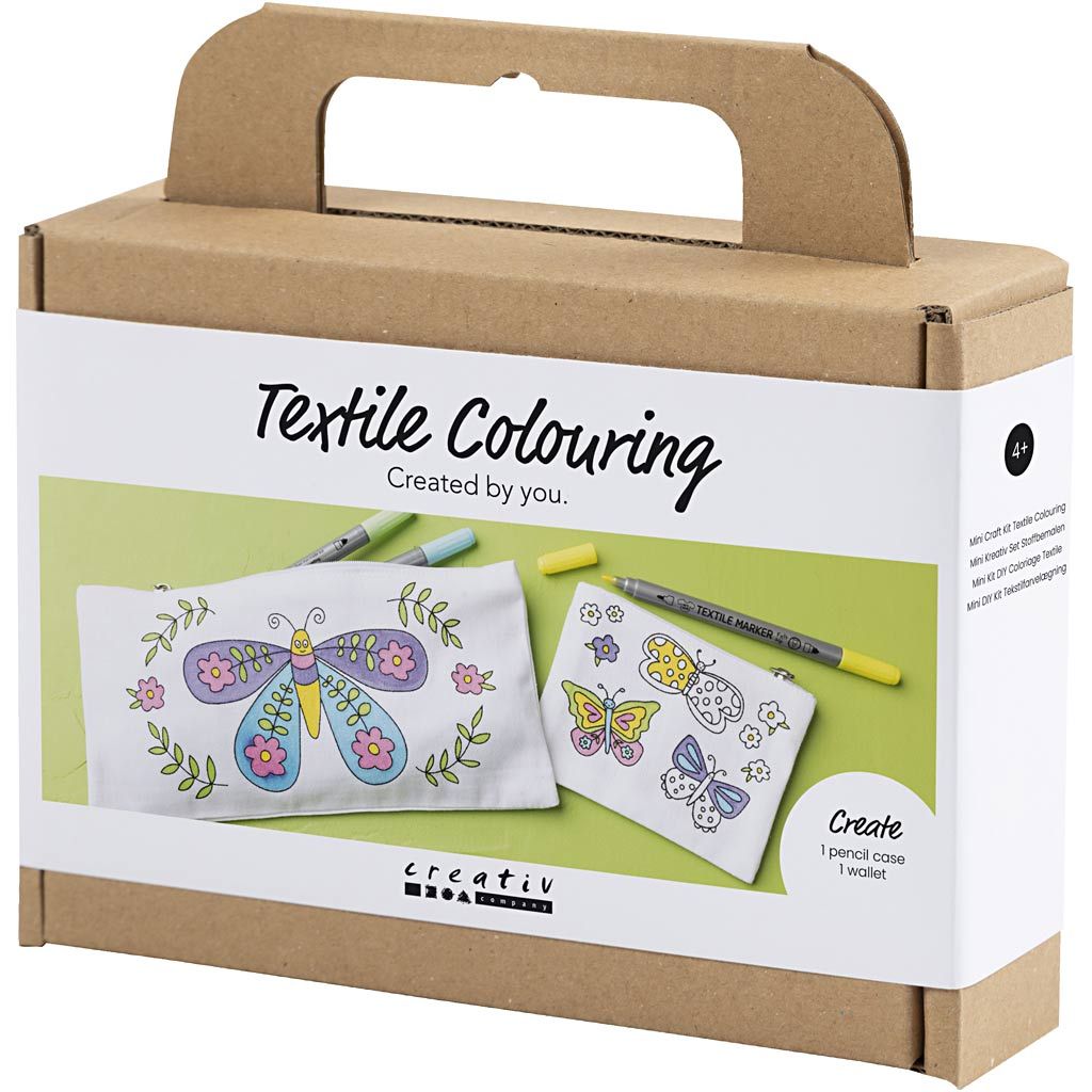 All - in - One Kids Textile Art Kit - Design Your Own Robot & Butterfly Pencil Case and Purse - Home - Crafts