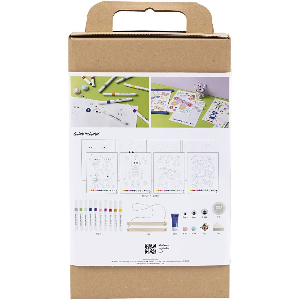 All - in - One Number Art Kit for Kids - Create 4 DIY Canvas Artworks with Markers & Glitter Clay - Home - Crafts