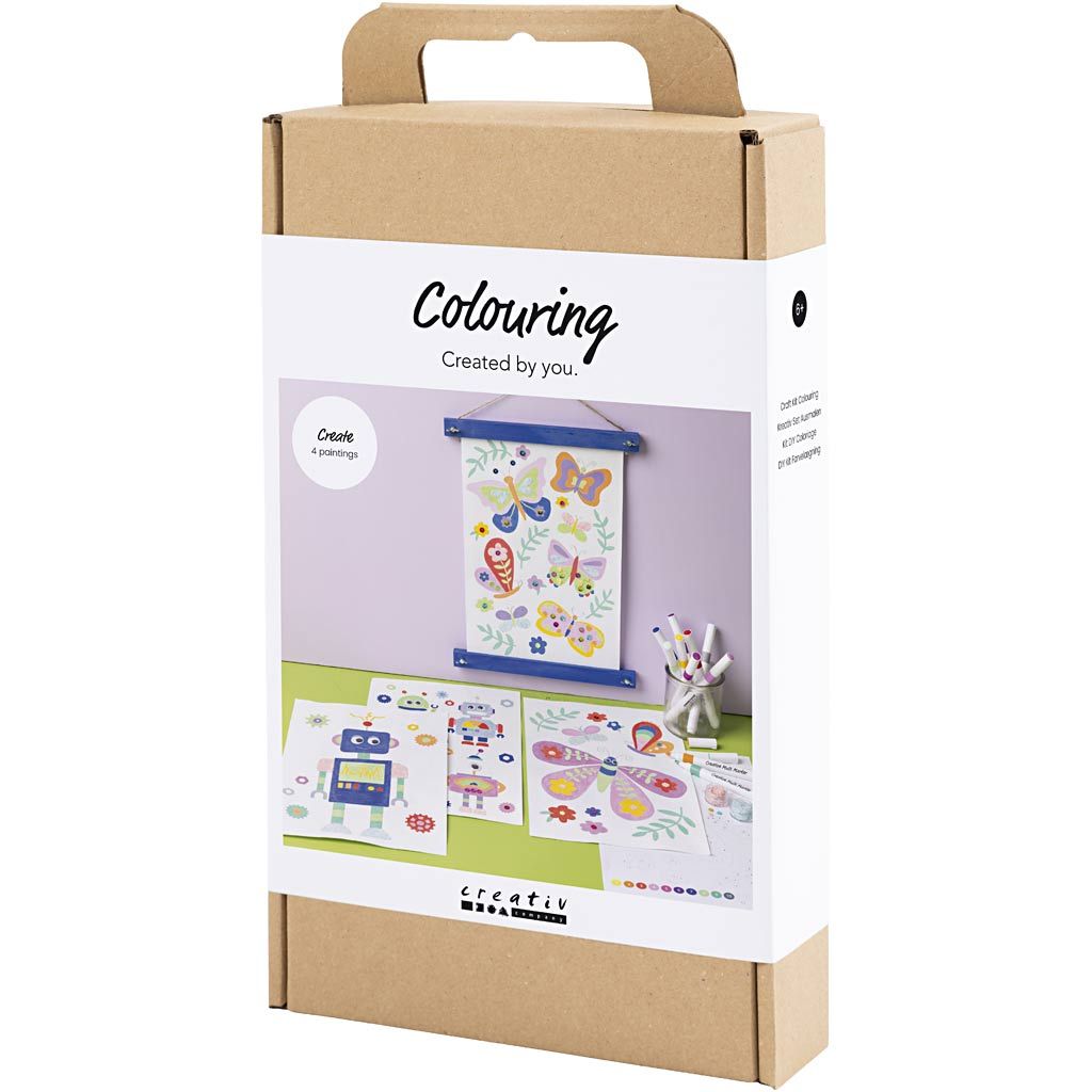 All - in - One Number Art Kit for Kids - Create 4 DIY Canvas Artworks with Markers & Glitter Clay - Home - Crafts