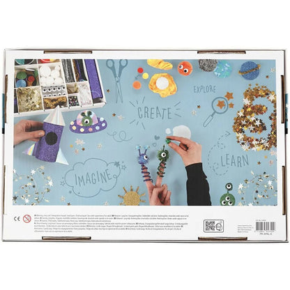 All-in-One Outer Space Creative Box - Foam Clay Silk Clay Googly Eyes & Fun Materials for Imaginative Projects