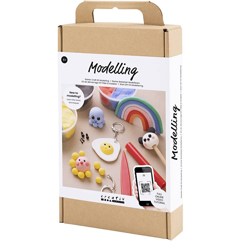 All - in - One Silk Clay Modeling Starter Kit - Learn Basic Techniques with Key Rings & Pencil Toppers - Home - Crafts