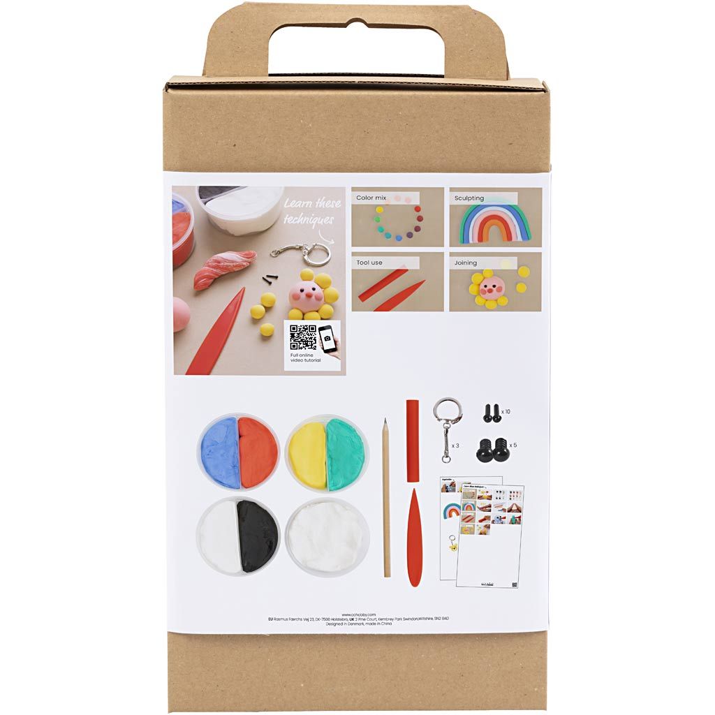 All - in - One Silk Clay Modeling Starter Kit - Learn Basic Techniques with Key Rings & Pencil Toppers - Home - Crafts