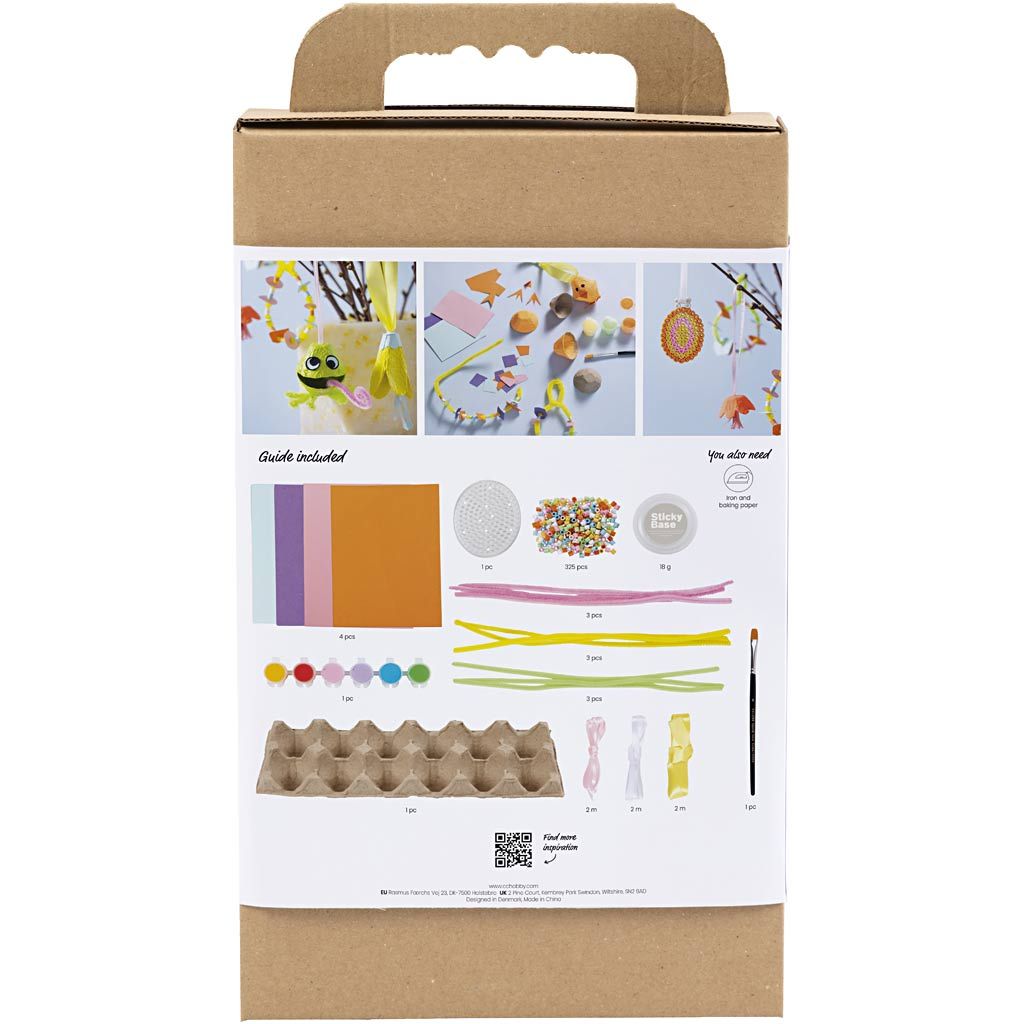 All - in - One Spring Decorations Craft Kit - Create 25 Pastel Easter Eggs & Flowers with Fuse Beads & Pipe Cleaners - Home - Crafts