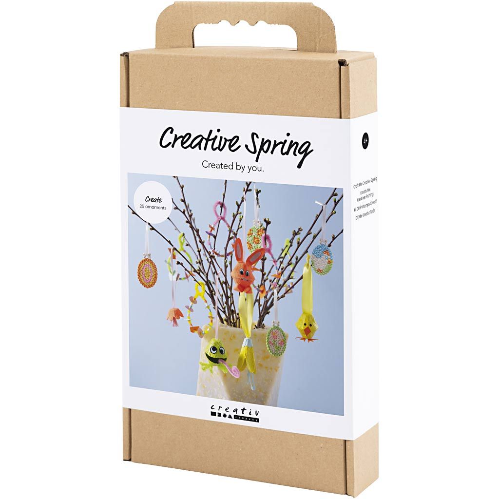 All - in - One Spring Decorations Craft Kit - Create 25 Pastel Easter Eggs & Flowers with Fuse Beads & Pipe Cleaners - Home - Crafts