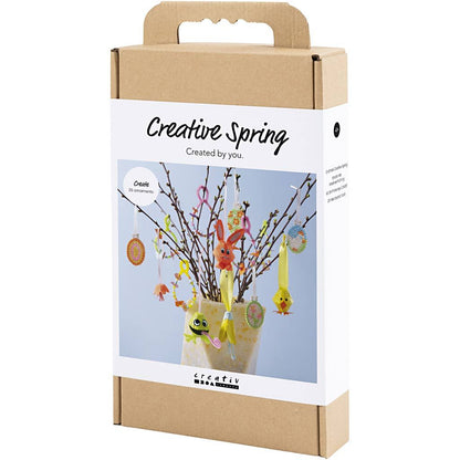 All - in - One Spring Decorations Craft Kit - Create 25 Pastel Easter Eggs & Flowers with Fuse Beads & Pipe Cleaners - Home - Crafts