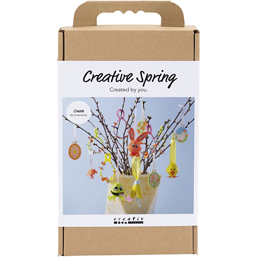 All - in - One Spring Decorations Craft Kit - Create 25 Pastel Easter Eggs & Flowers with Fuse Beads & Pipe Cleaners - Home - Crafts