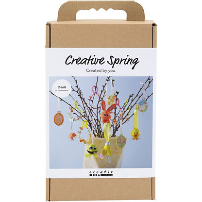 All - in - One Spring Decorations Craft Kit - Create 25 Pastel Easter Eggs & Flowers with Fuse Beads & Pipe Cleaners - Home - Crafts