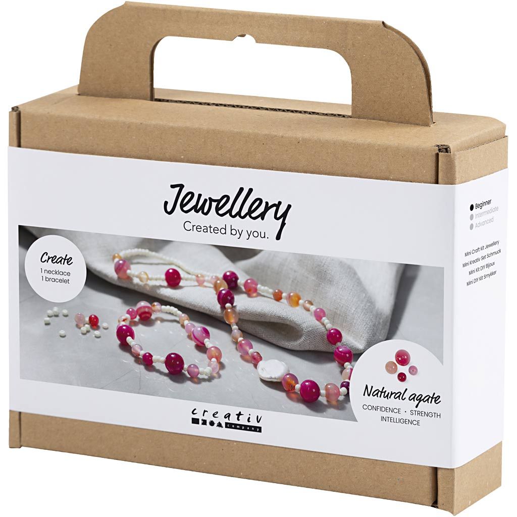 All - in - One Spring Jewelry Making Kit - Create Necklace & Bracelet Set with Agate Beads & Freshwater Pearls - Home - Crafts