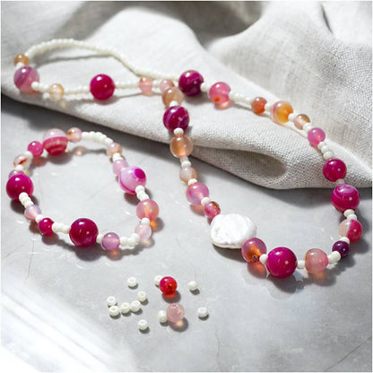All - in - One Spring Jewelry Making Kit - Create Necklace & Bracelet Set with Agate Beads & Freshwater Pearls - Home - Crafts