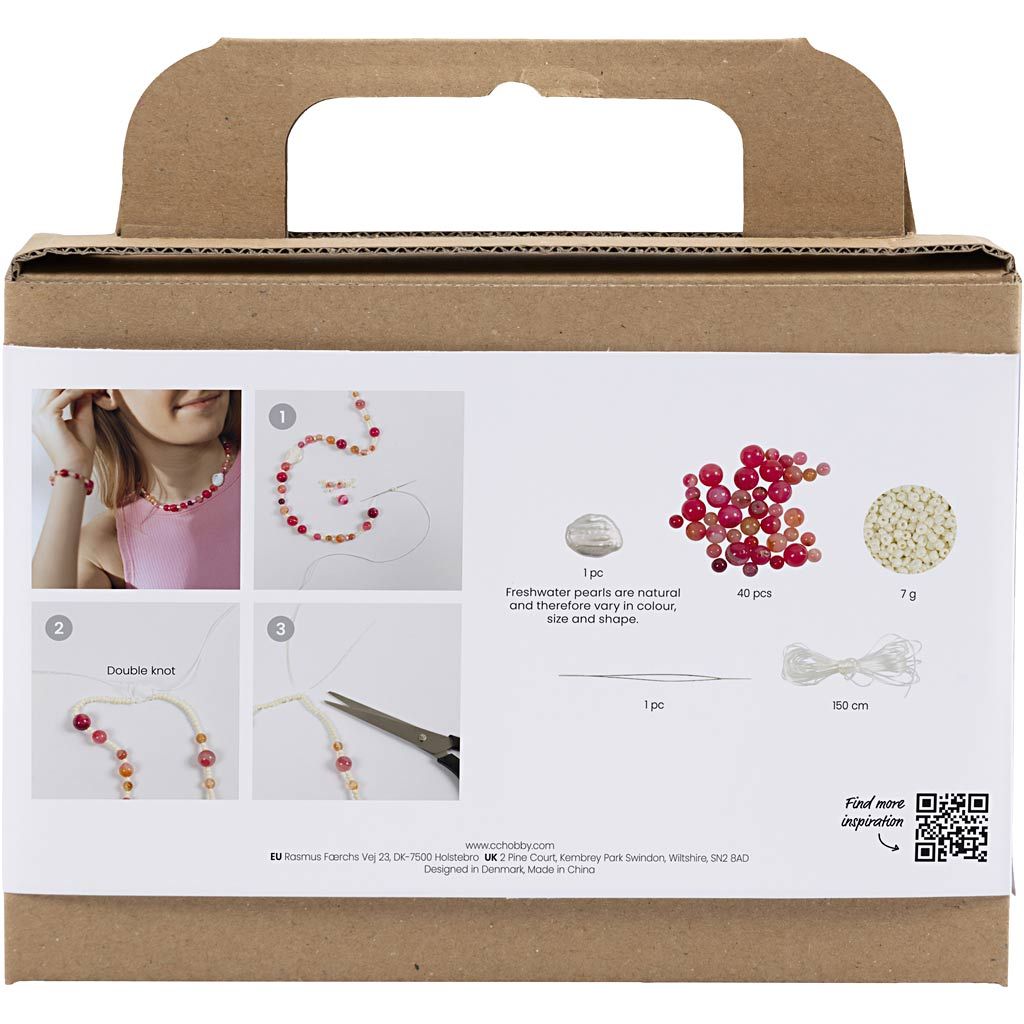 All - in - One Spring Jewelry Making Kit - Create Necklace & Bracelet Set with Agate Beads & Freshwater Pearls - Home - Crafts