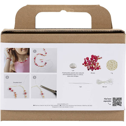 All - in - One Spring Jewelry Making Kit - Create Necklace & Bracelet Set with Agate Beads & Freshwater Pearls - Home - Crafts