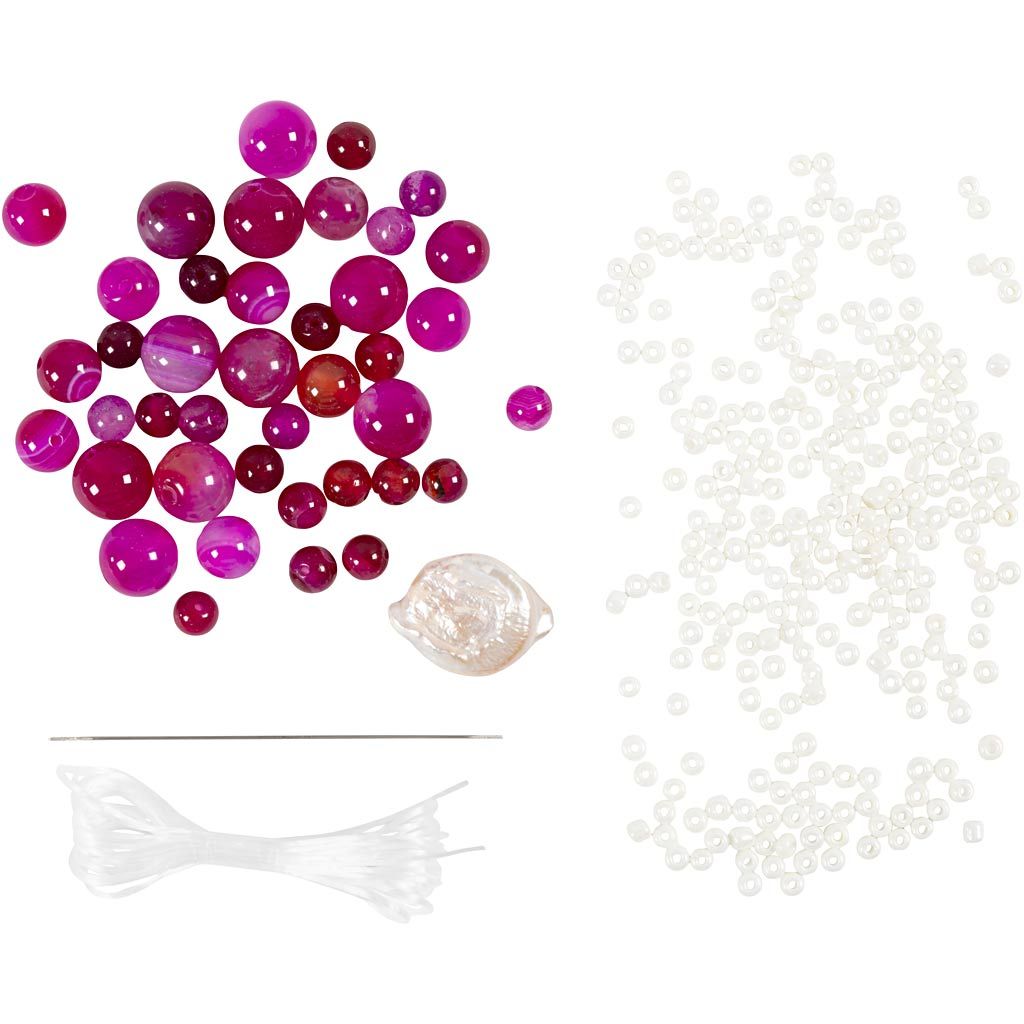 All - in - One Spring Jewelry Making Kit - Create Necklace & Bracelet Set with Agate Beads & Freshwater Pearls - Home - Crafts